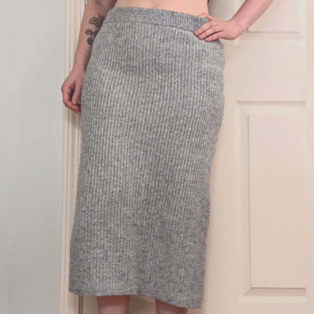 Asos ribbed knit skirt, gray, size 10
